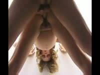 Curly pregnant woman moaning loud while getting her holes wrecked by a white dick